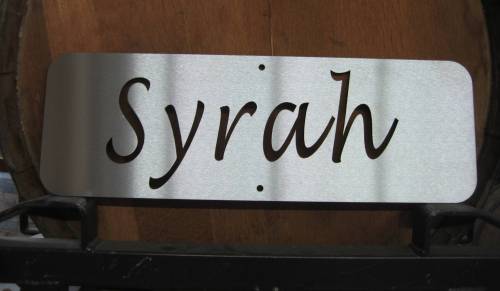 Vineyard Sign - Syrah (Stainless Steel)