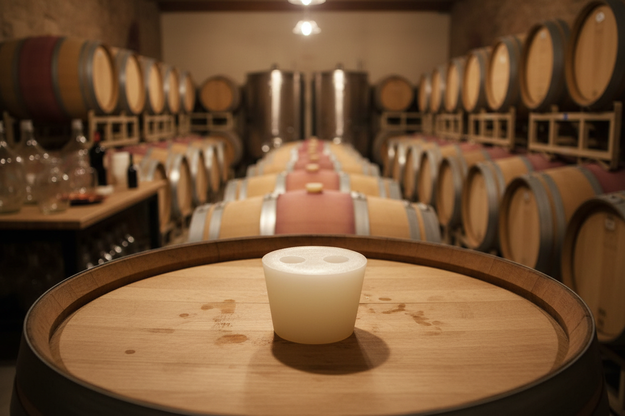 2 Hole Silicone Bung in Wine Setting