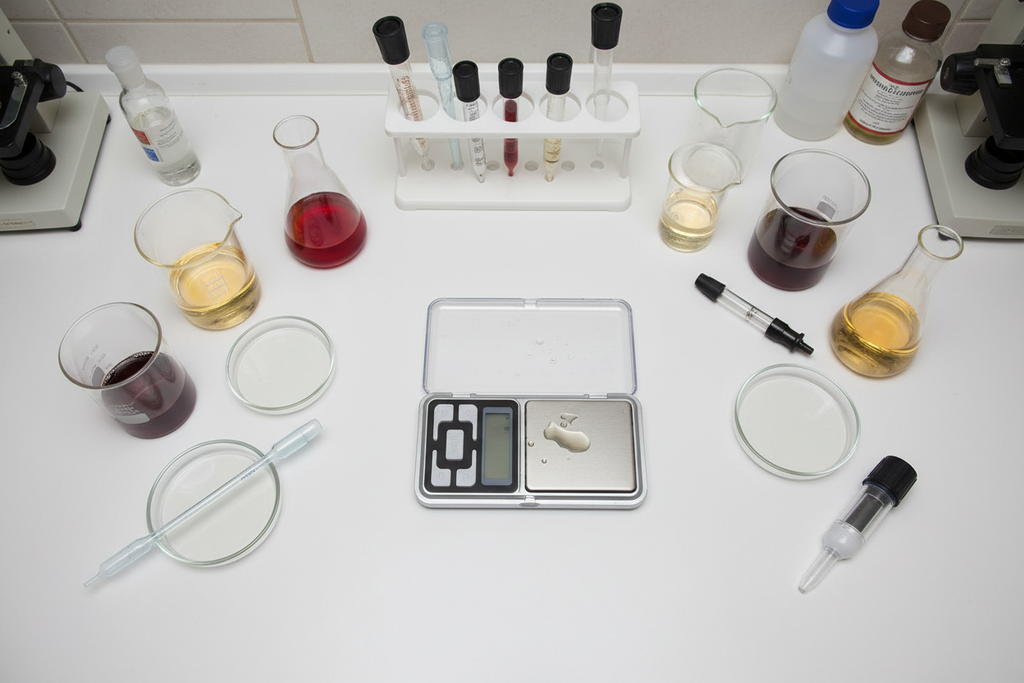 Digital Scale Top View in Wine Lab