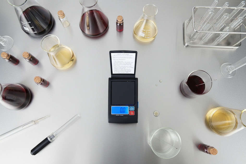 Digital Scale Top View in Wine Lab