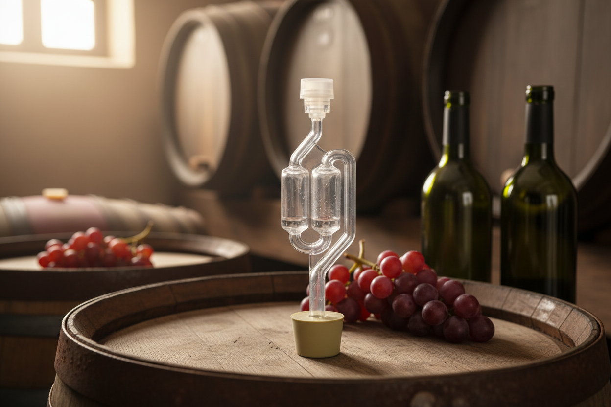 Double bubble airlock in vineyard setting