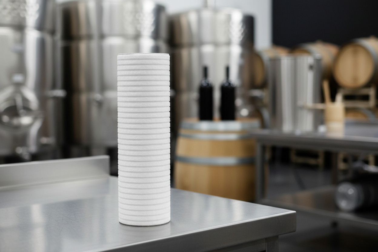 Filter cartridge in professional winery setting