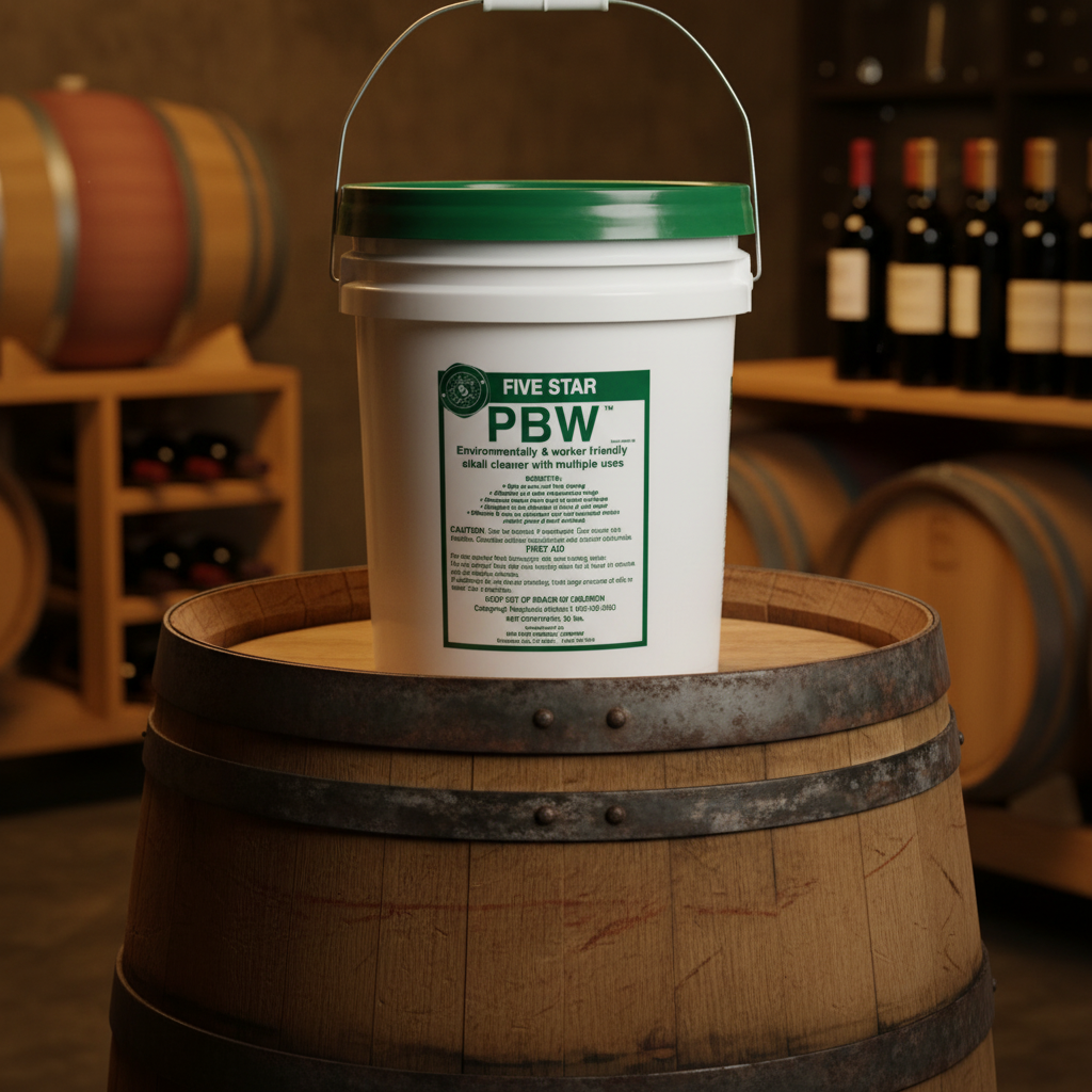 Five Star PBW Bucket on Wine Barrel