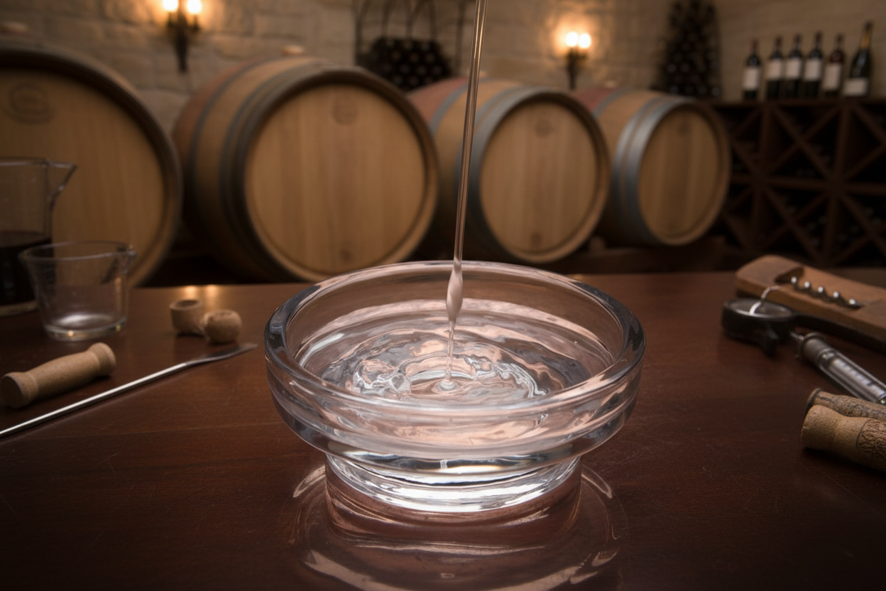 Isinglass in Wine Setting