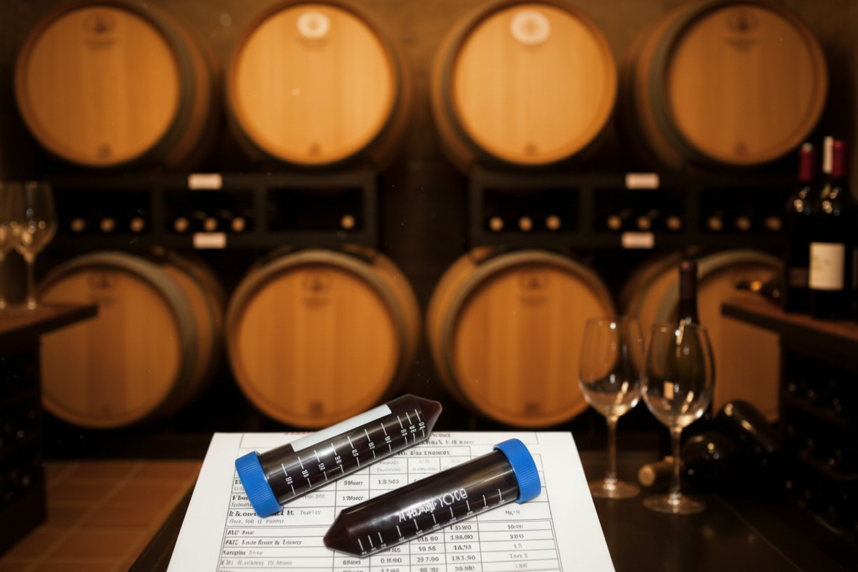 Lab Test Kit in Wine Setting