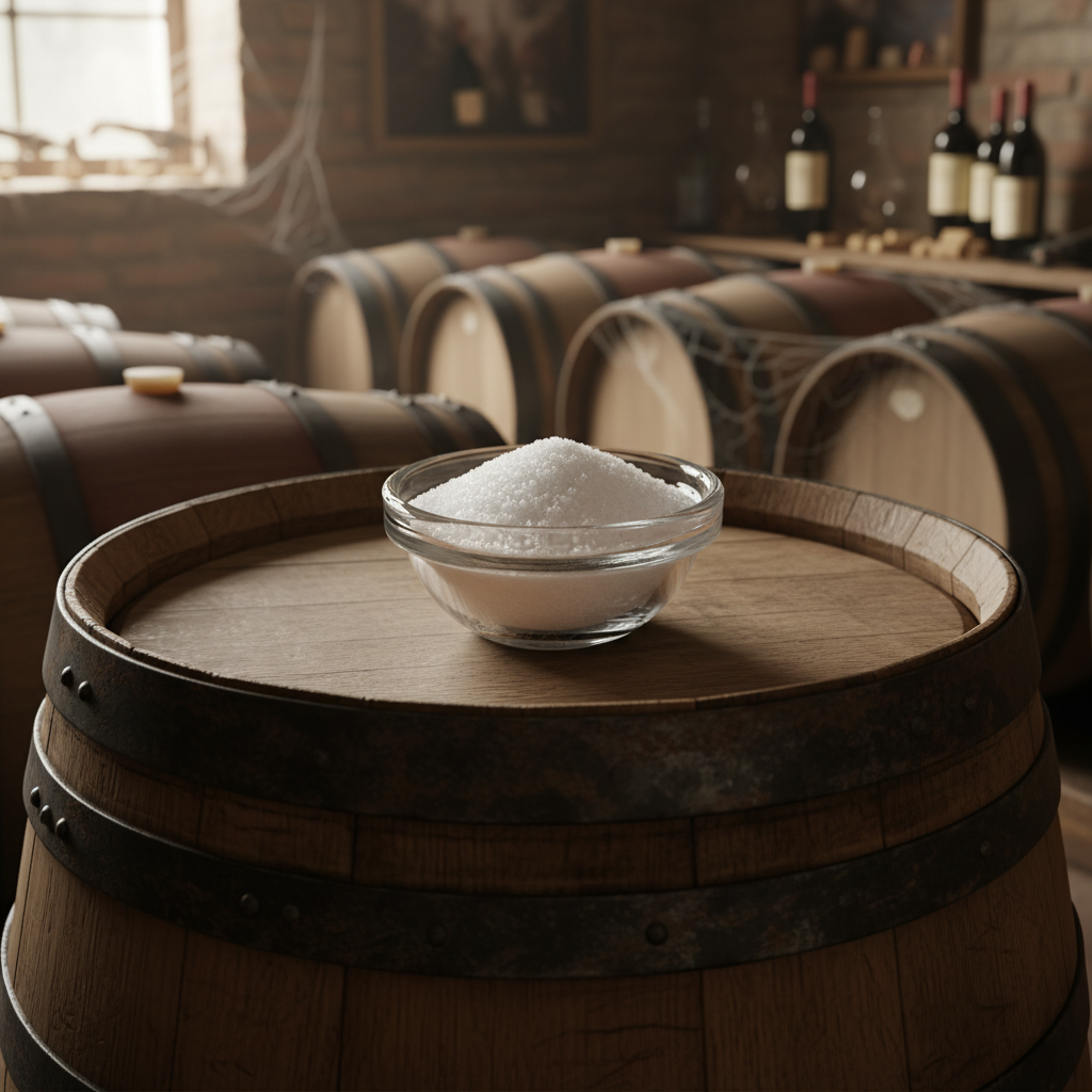 Malic Acid on Wine Barrel