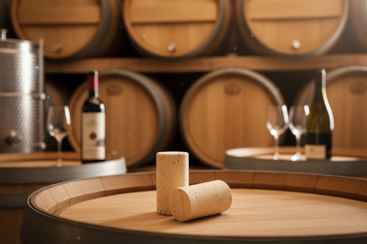 Natural Cork in Wine Setting