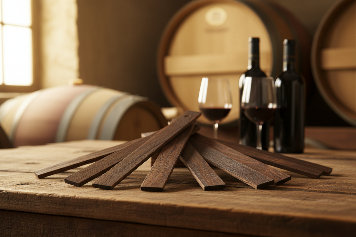 StaVin oak staves in wine cellar setting