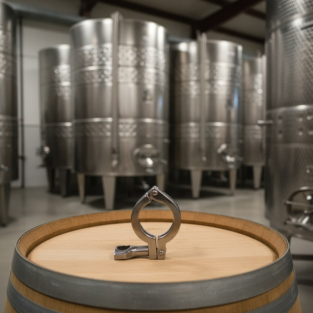 Tri-Clamp on Wine Barrel