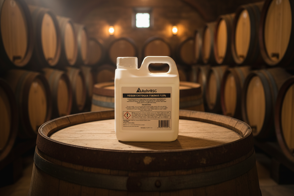 Vegan Chitosan Finings on Wine Barrel
