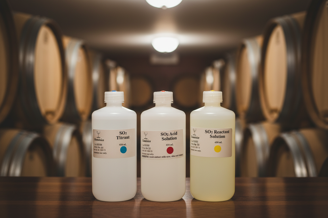 Vinmetrica Reagent Kit in Barrel Room