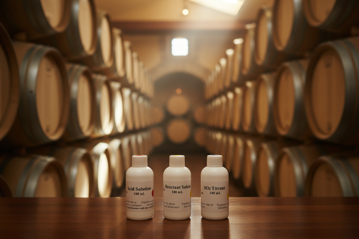 Vinmetrica Reagent Kit in Barrel Room